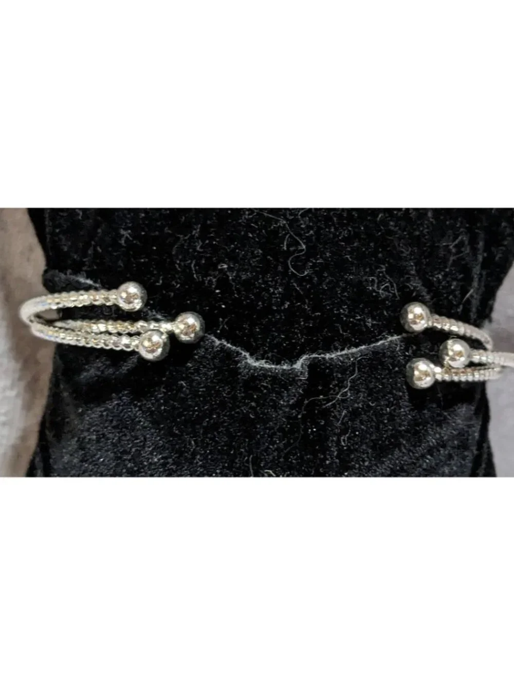 Boho Vintage Avon Lita Scroll Cuff Bracelet Silver Tone Multi Strand Charm Brace